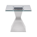  Coaster Furniture Jenny 710207 Glass Top Stainless Steel Side End Table - Chrome IMAGE 3