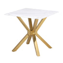  Coaster Furniture Visalia 710217 Faux Marble Top Stainless Steel End Table - Gold IMAGE 4