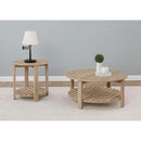  Coaster Furniture Fowler 710287 1-shelf Round Engineered Wood Side End Table - Natural IMAGE 5