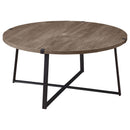  Coaster Furniture Marcus 710298 Round Engineered Wood Coffee Table - Light Brown IMAGE 1
