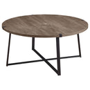  Coaster Furniture Marcus 710298 Round Engineered Wood Coffee Table - Light Brown IMAGE 4