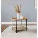  Coaster Furniture Fallon 710307 Square Engineered Wood End Table - Light Brown IMAGE 2