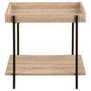  Coaster Furniture Fallon 710307 Square Engineered Wood End Table - Light Brown IMAGE 3