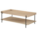  Coaster Furniture Fallon 710308 Rectangular Engineered Wood Coffee Table - Light Brown IMAGE 4