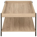  Coaster Furniture Fallon 710308 Rectangular Engineered Wood Coffee Table - Light Brown IMAGE 5