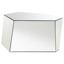  Coaster Furniture Capella 710446 Mirrored Abstract Geometric Coffee Table - Silver IMAGE 1