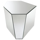 Coaster Furniture Capella 710447 Mirrored Abstract Geometric End Table - Silver IMAGE 4