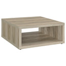  Coaster Furniture Frisco 710518 Square Engineered Wood Coffee Table - Distressed Pine IMAGE 1