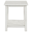  Coaster Furniture Payne 710556 Wood End Table with Shelf - Distressed White IMAGE 2