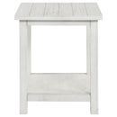  Coaster Furniture Payne 710556 Wood End Table with Shelf - Distressed White IMAGE 3