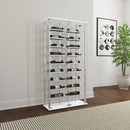  Coaster Furniture Montara 182037 Tempered Glass Wine Storage LED Curio Cabinet - Chrome IMAGE 2