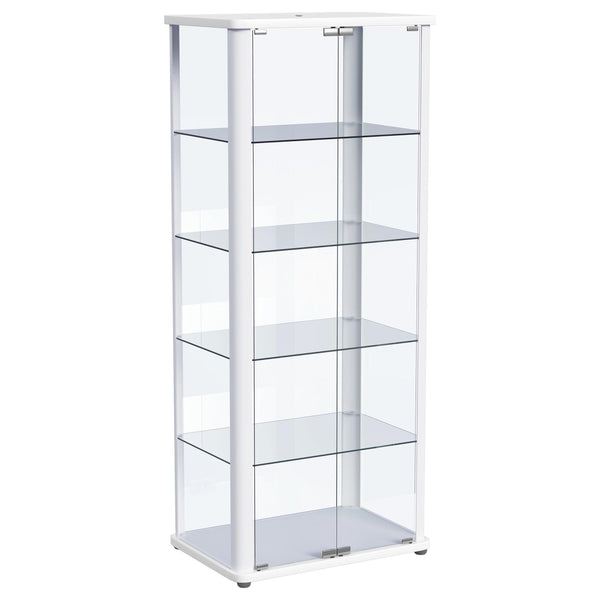  Coaster Furniture Aero 950399 5-shelf Display Curio Cabinet with LED Lighting - White IMAGE 1