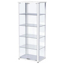  Coaster Furniture Aero 950399 5-shelf Display Curio Cabinet with LED Lighting - White IMAGE 7
