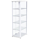  Coaster Furniture Aero 950399 5-shelf Display Curio Cabinet with LED Lighting - White IMAGE 9