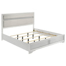  Coaster Furniture Miranda 205110KE 54-inch Upholstered Eastern King Panel Bed - White IMAGE 1