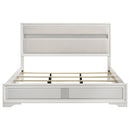  Coaster Furniture Miranda 205110KE 54-inch Upholstered Eastern King Panel Bed - White IMAGE 4