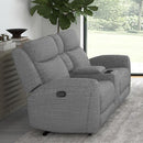  Furniture of America Antonius CM9985GY-LV-M Manual Recliner Loveseat w/ Console IMAGE 1