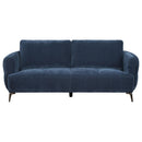  Coaster Furniture Lively 509041 Chenille Upholstered Modern Track Arm Sofa - Blue IMAGE 2