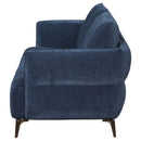  Coaster Furniture Lively 509041 Chenille Upholstered Modern Track Arm Sofa - Blue IMAGE 4
