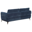  Coaster Furniture Lively 509041 Chenille Upholstered Modern Track Arm Sofa - Blue IMAGE 5