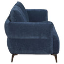  Coaster Furniture Lively 509041 Chenille Upholstered Modern Track Arm Sofa - Blue IMAGE 7