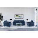  Coaster Furniture Lively 509042 Chenille Upholstered Modern Track Arm Loveseat - Blue IMAGE 8