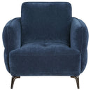  Coaster Furniture Lively 509043 Chenille Upholstered Modern Track Arm Chair - Blue IMAGE 2
