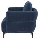  Coaster Furniture Lively 509043 Chenille Upholstered Modern Track Arm Chair - Blue IMAGE 4