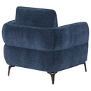  Coaster Furniture Lively 509043 Chenille Upholstered Modern Track Arm Chair - Blue IMAGE 6