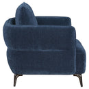  Coaster Furniture Lively 509043 Chenille Upholstered Modern Track Arm Chair - Blue IMAGE 7
