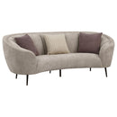  Coaster Furniture Ellorie 504837 Upholstered Channel Back Curved Sofa - Beige IMAGE 1