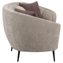  Coaster Furniture Ellorie 504837 Upholstered Channel Back Curved Sofa - Beige IMAGE 7