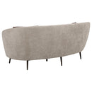  Coaster Furniture Ellorie 504838 Upholstered Channel Back Curved Loveseat - Beige IMAGE 5