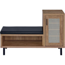  Coaster Furniture Teller 910311 1-door Entryway Shoe Storage Bench - Natural Oak IMAGE 3