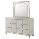  Coaster Furniture Olivia 224953M 6-Drawer Dresser and LED Mirror - Pearl White IMAGE 3