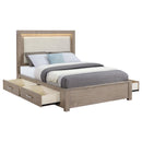  Coaster Furniture Kenora 224850Q 56-inch Queen LED Storage Bed - Barley Brown IMAGE 4