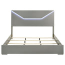  Coaster Furniture Ives 224971KE Eastern King Panel Bed LED Headboard - Grey High Gloss IMAGE 3