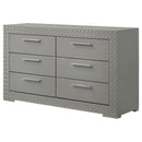 Coaster Furniture Ives 224973 6-Drawer Dresser Cabinet - Grey High Gloss IMAGE 3