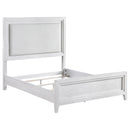  Coaster Furniture Marielle 224841Q Queen Upholstered Panel Bed - Distressed White IMAGE 1
