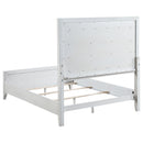  Coaster Furniture Marielle 224841KE Eastern King Upholstered Panel Bed - Distressed White IMAGE 3