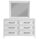  Coaster Furniture Marielle 224843M 6-Drawer Dresser with Mirror - Distressed White IMAGE 2