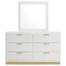  Coaster Furniture Caraway 224773M 6-Drawer Dresser with Mirror - White IMAGE 2