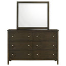  Coaster Furniture Wilkes 224423M 6-Drawer Dresser and Mirror - Dark Cocoa IMAGE 2