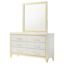  Coaster Furniture Lucia 224733M 6-Drawer Dresser with Mirror - White IMAGE 3