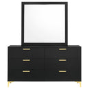  Coaster Furniture Kendall 224453M 6-Drawer Dresser with Mirror - Black IMAGE 2