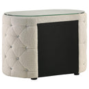  Coaster Furniture Sonya 360112 2-Drawer Upholstered Nightstand Bedside Table - Ivory IMAGE 4