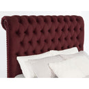  Coaster Furniture Devon 360341Q 57-inch Upholstered Queen Panel Bed - Wine Red IMAGE 6