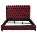  Coaster Furniture Devon 360341KE 57-inch Upholstered Eastern King Panel Bed - Wine Red IMAGE 3