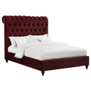  Coaster Furniture Devon 360341F 57-inch Upholstered Full Panel Bed - Wine Red IMAGE 2