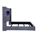 Coaster Furniture Tisdall 306030KE Upholstered Eastern King Flame Visualizer Bed - Grey IMAGE 4